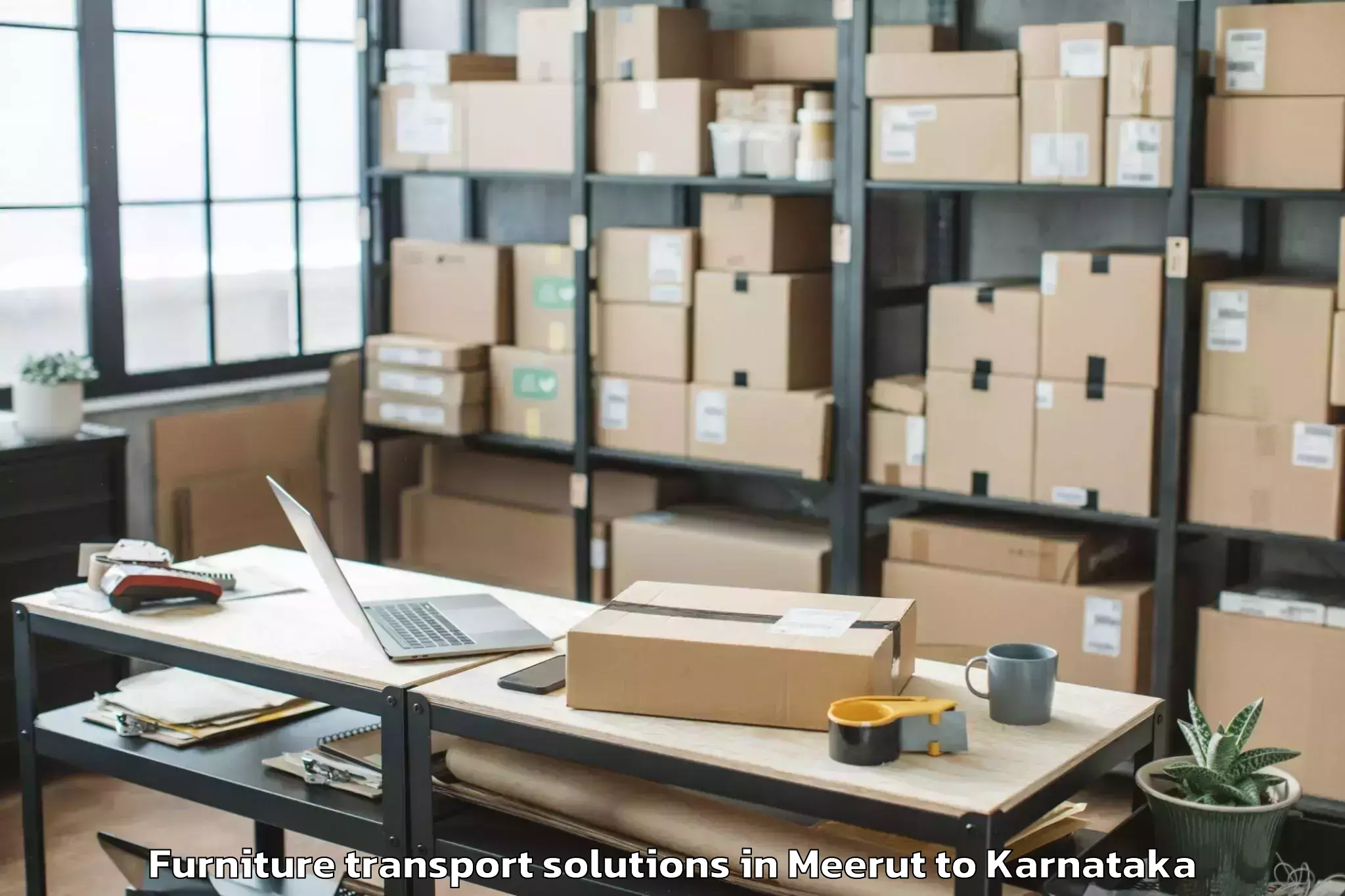 Book Meerut to Raybag Furniture Transport Solutions